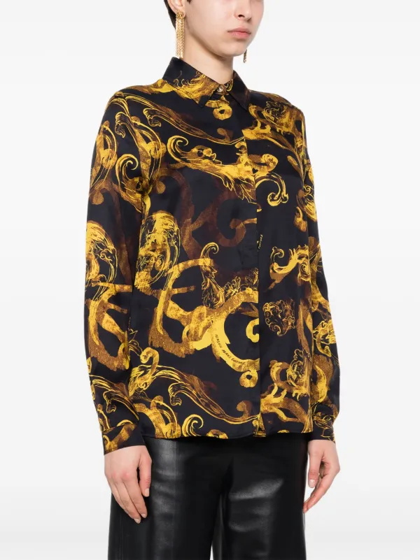 Versace Jeans Couture Watercolour Couture-print Shirt | Black