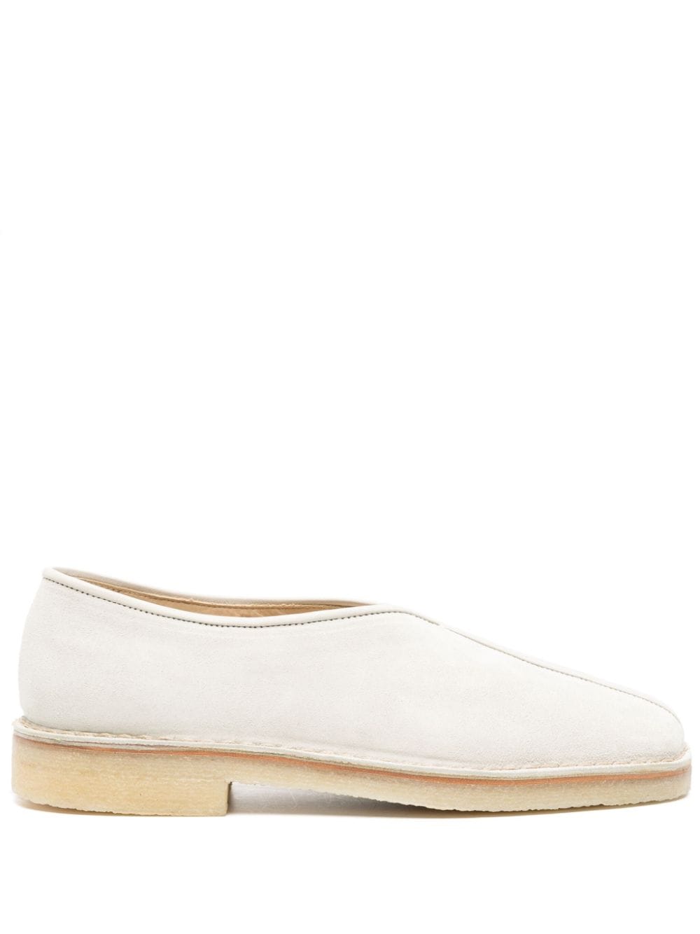 Lemaire Panelled Suede Loafers In Grey