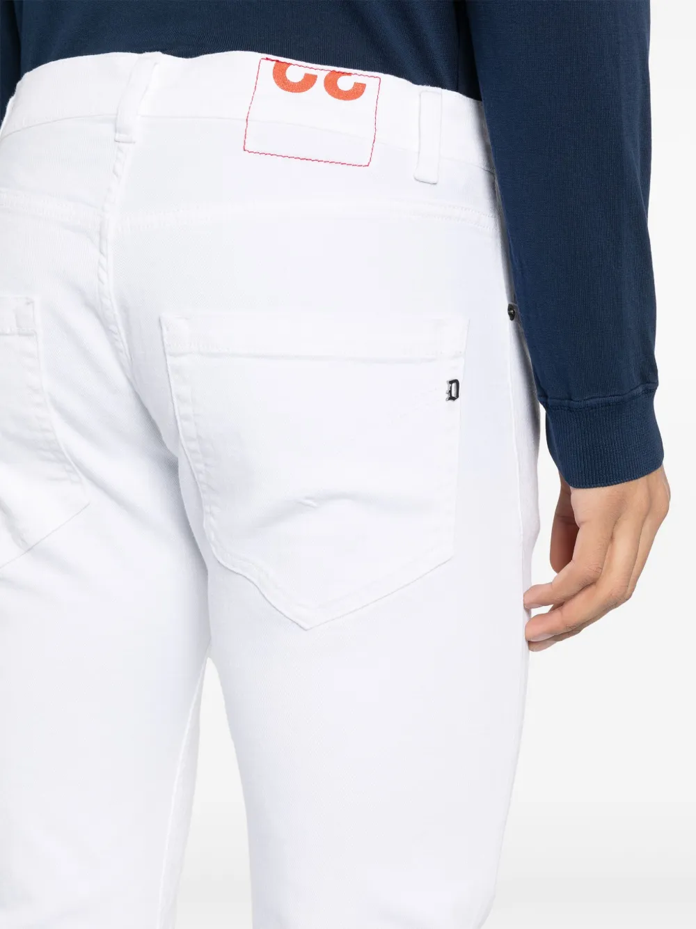 Shop Dondup Mid-rise Slim-fit Jeans In White