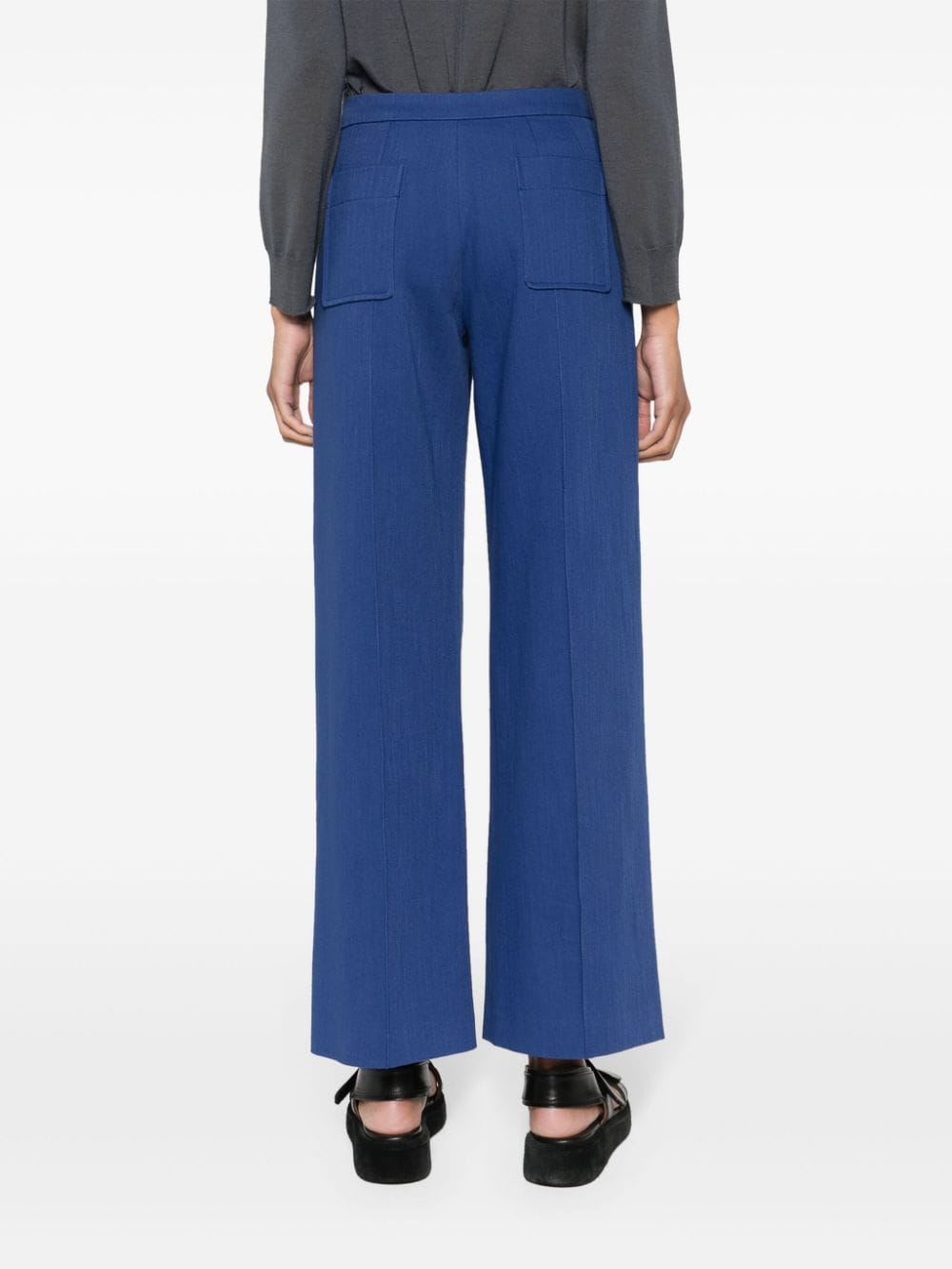 Shop Soeur Harry Straight-leg Trousers In Blue