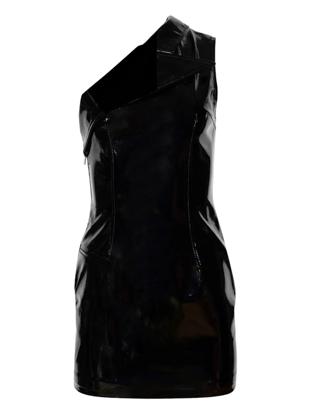 LaQuan Smith Abito corto monospalla - Nero