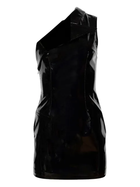 LaQuan Smith vestido corto cruzado con hombro descubierto