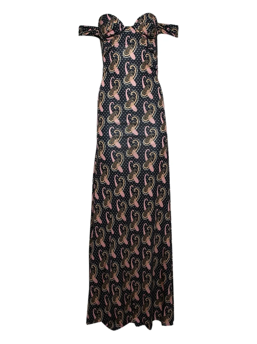 ETRO off-shoulder paisley-print maxi dress - Black