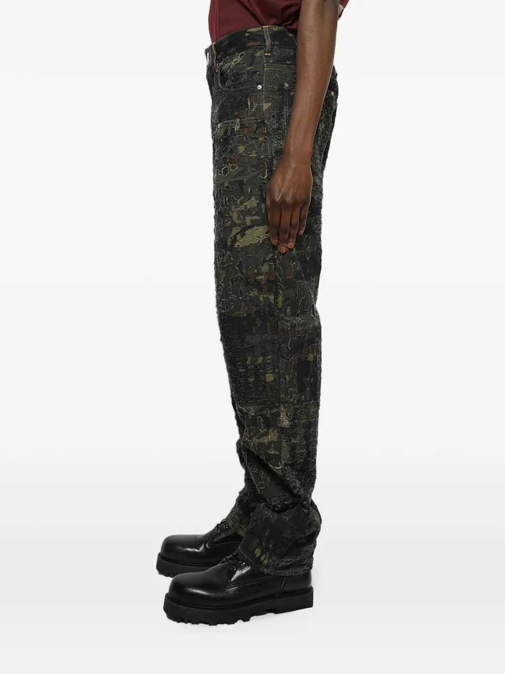 Givenchy Carpenter gerafelde jeans Groen
