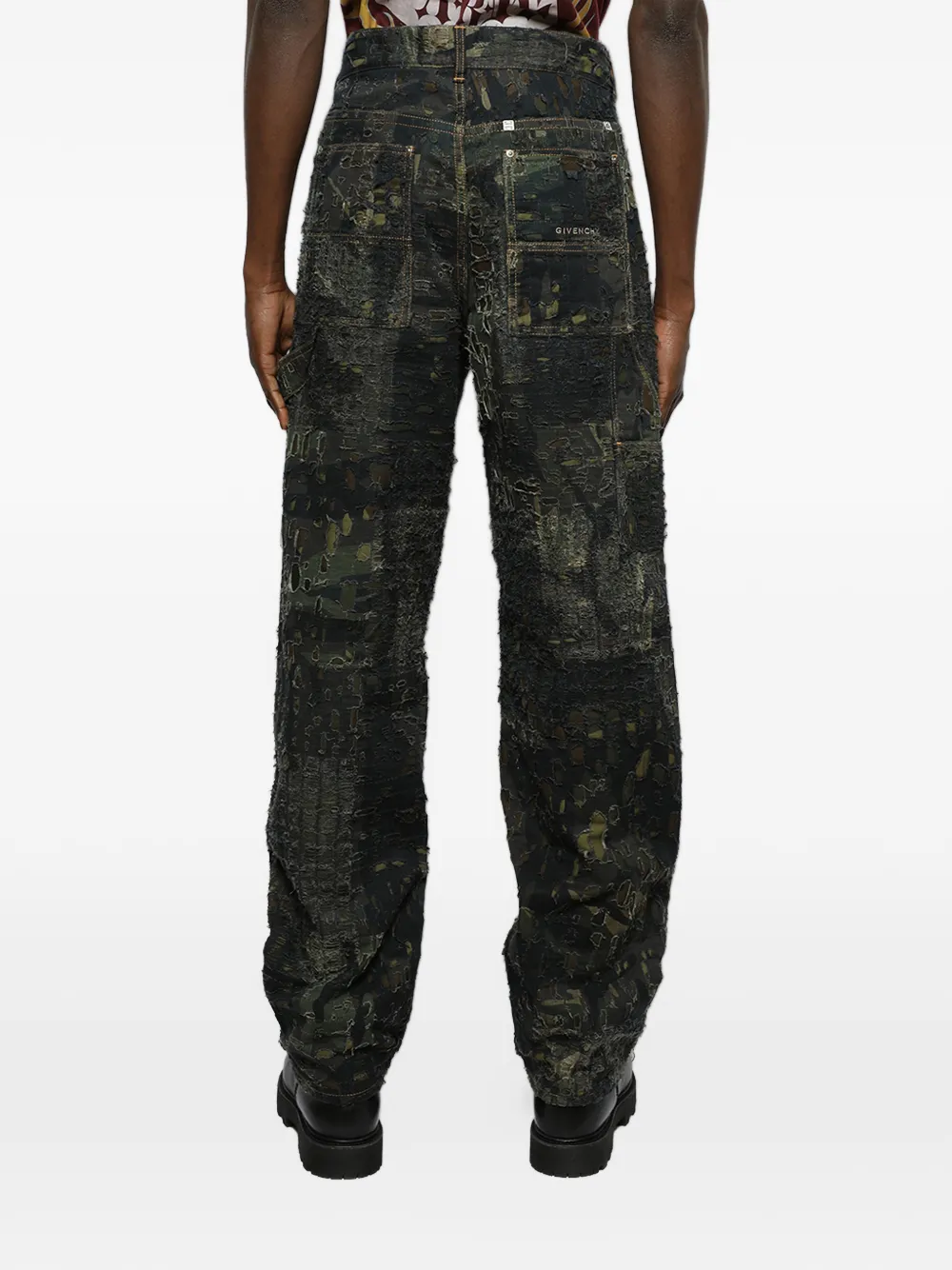 Givenchy Carpenter gerafelde jeans Groen