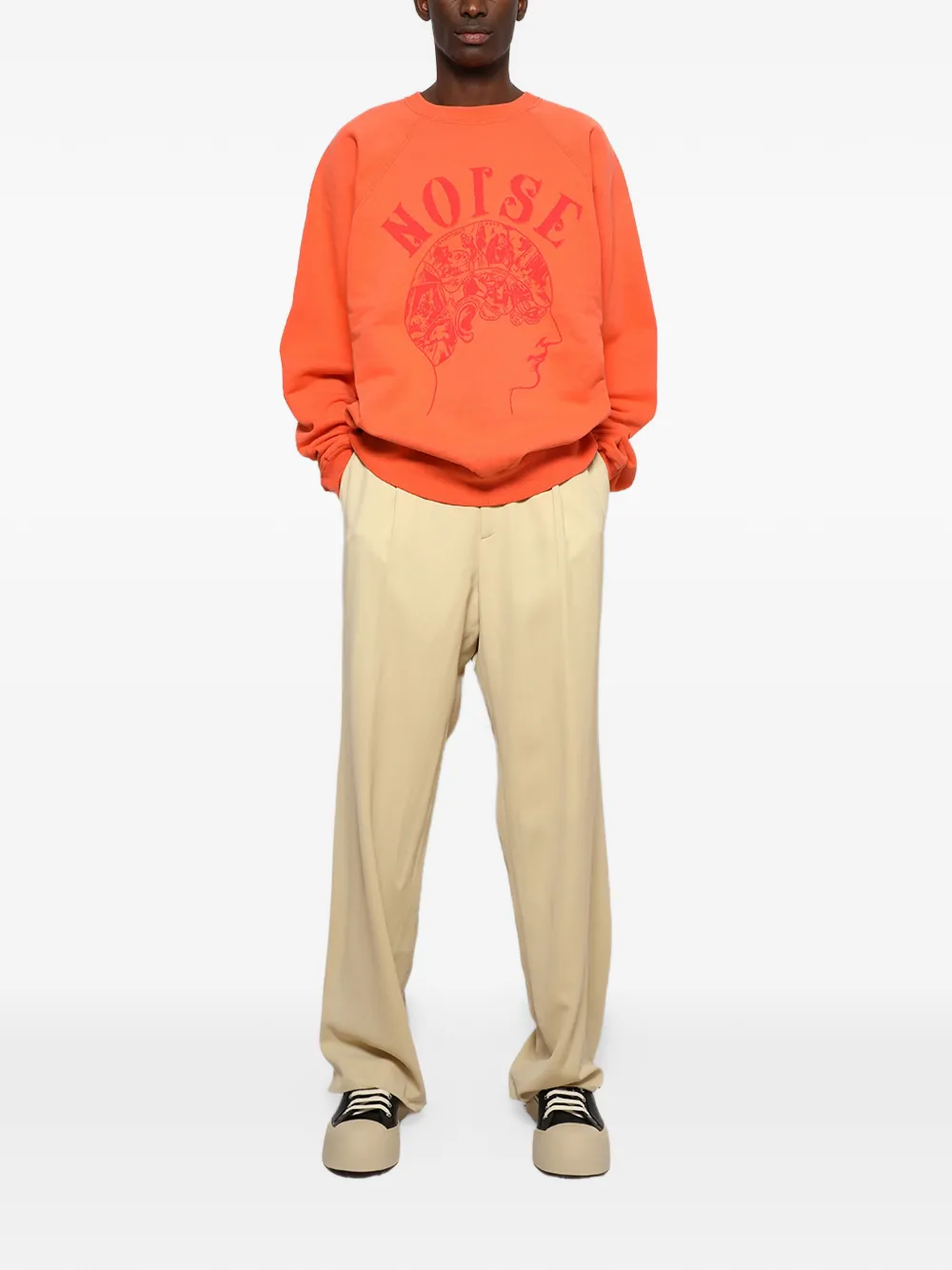 SAINT MXXXXXX noise-graphic crew-neck sweatshirt - Oranje