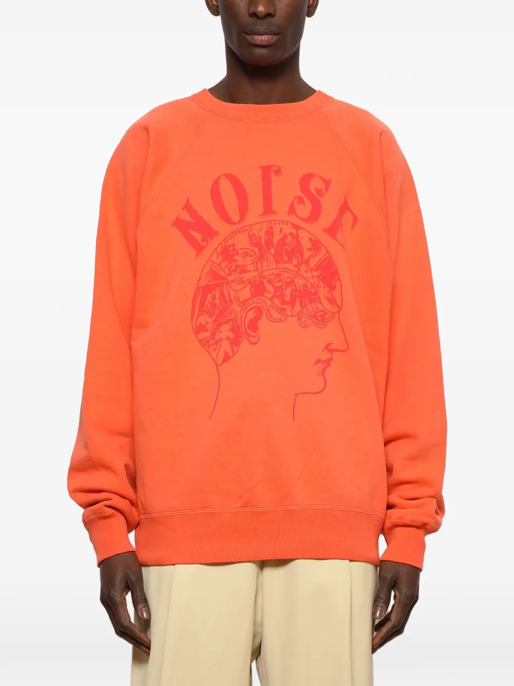 SAINT MXXXXXX noise-graphic crew-neck sweatshirt - Arancione