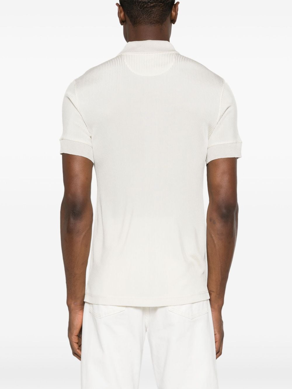 Shop Tom Ford Logo-embroidered Polo Shirt In Neutrals