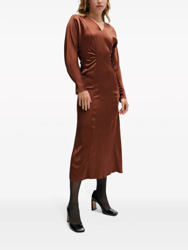 boss midi dress Boss V-neck Satin Midi Dress