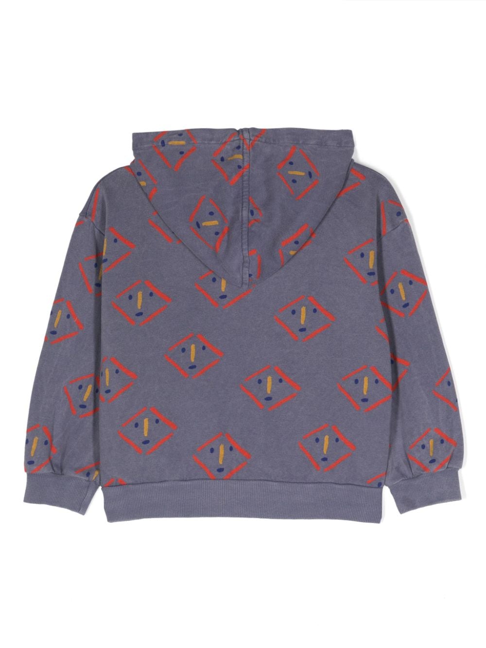 Bobo Choses Masks-print zipped hoodie - Paars