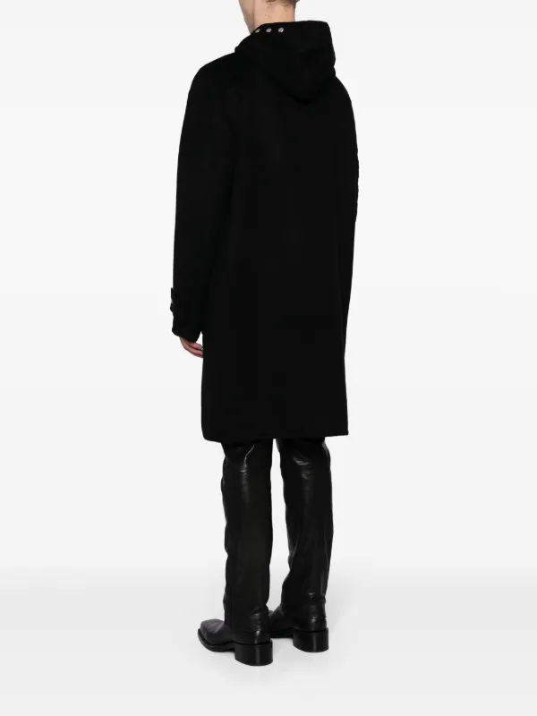Overcoat hooded wool shirt サイズ1 ブラック Givenchy Hooded single-breasted Coat | Black | FARFETCH