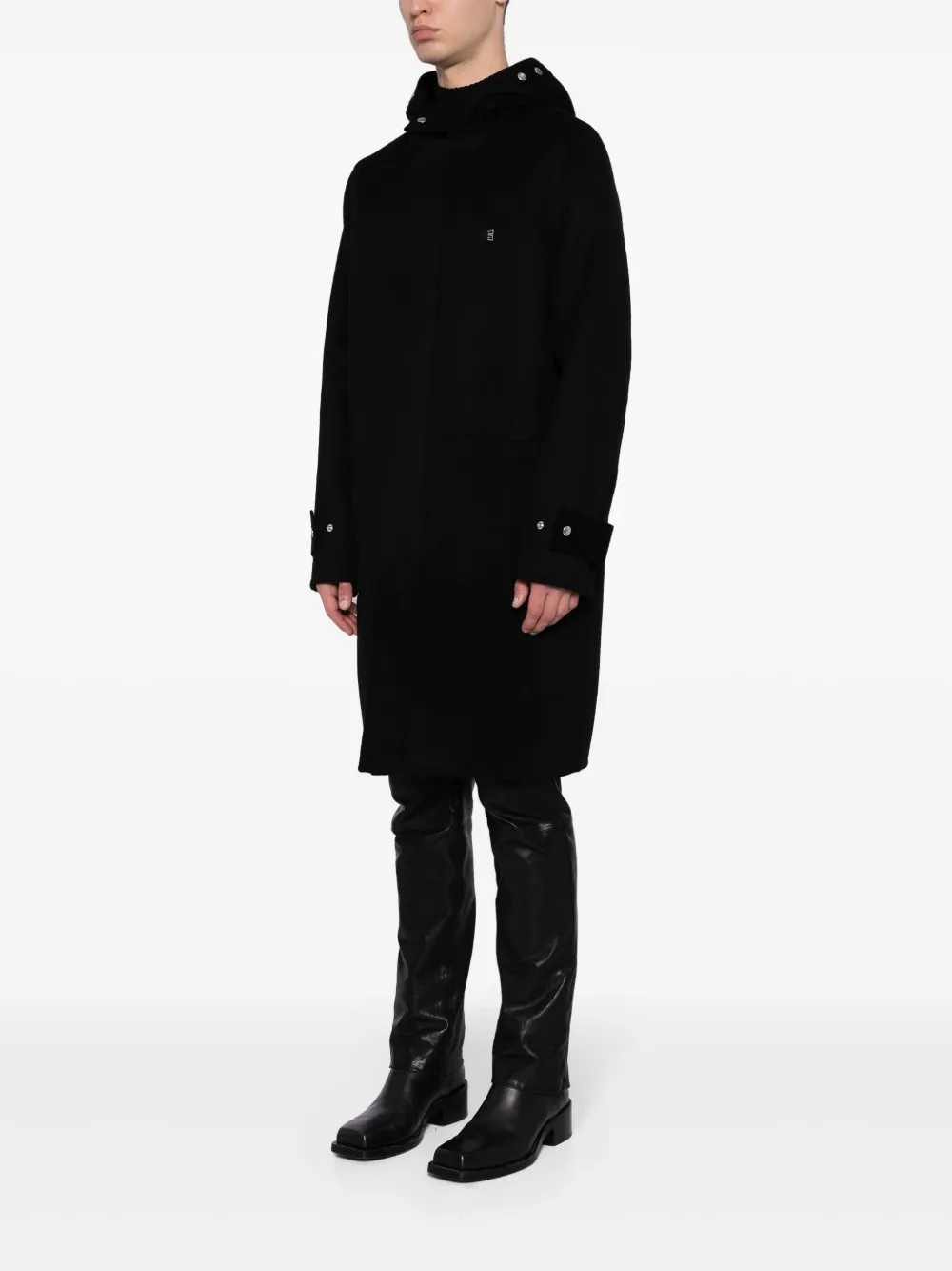 Givenchy Jas met enkele rij knopen en capuchon Zwart