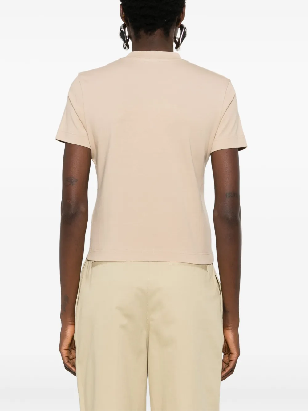 Jacquemus Le Gros Grain Cropped T-shirt In Neutral