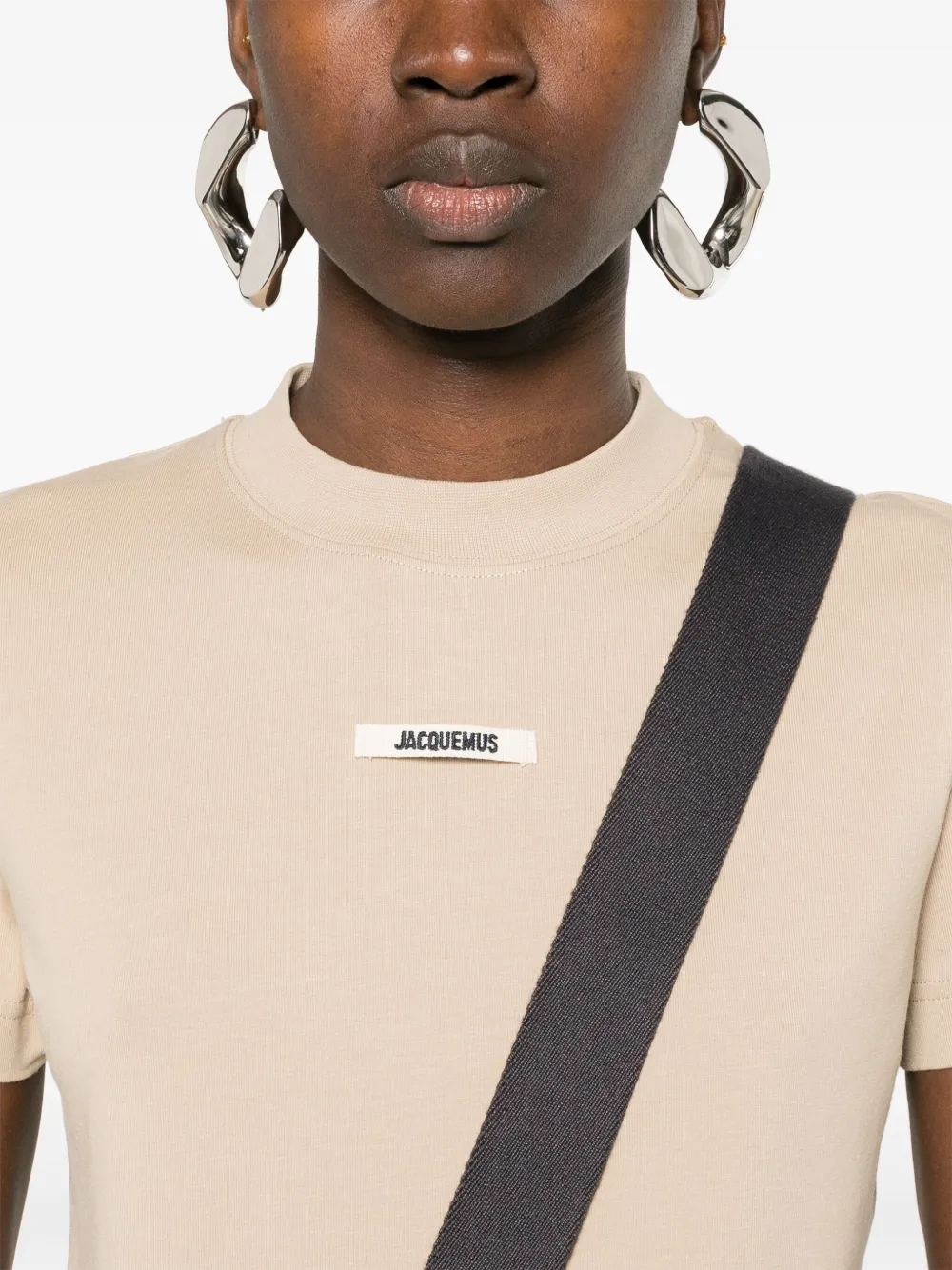 Jacquemus Le Gros Grain Cropped T-shirt In Neutral