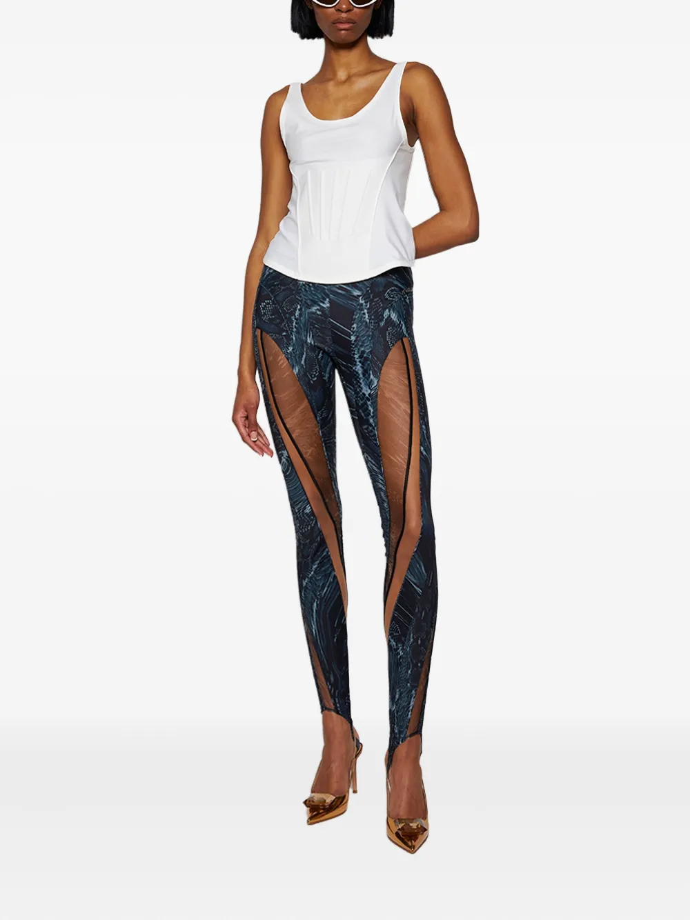 Mugler Illusion legging - Grijs