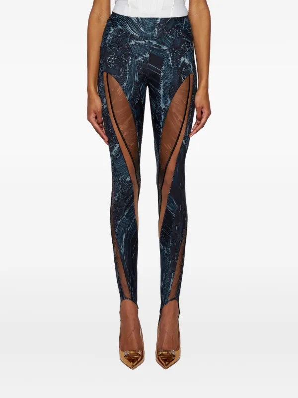 Mugler Illusion Leggings in Grey