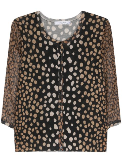 Christian Dior 2000s leopard-print knitted cardigan Women