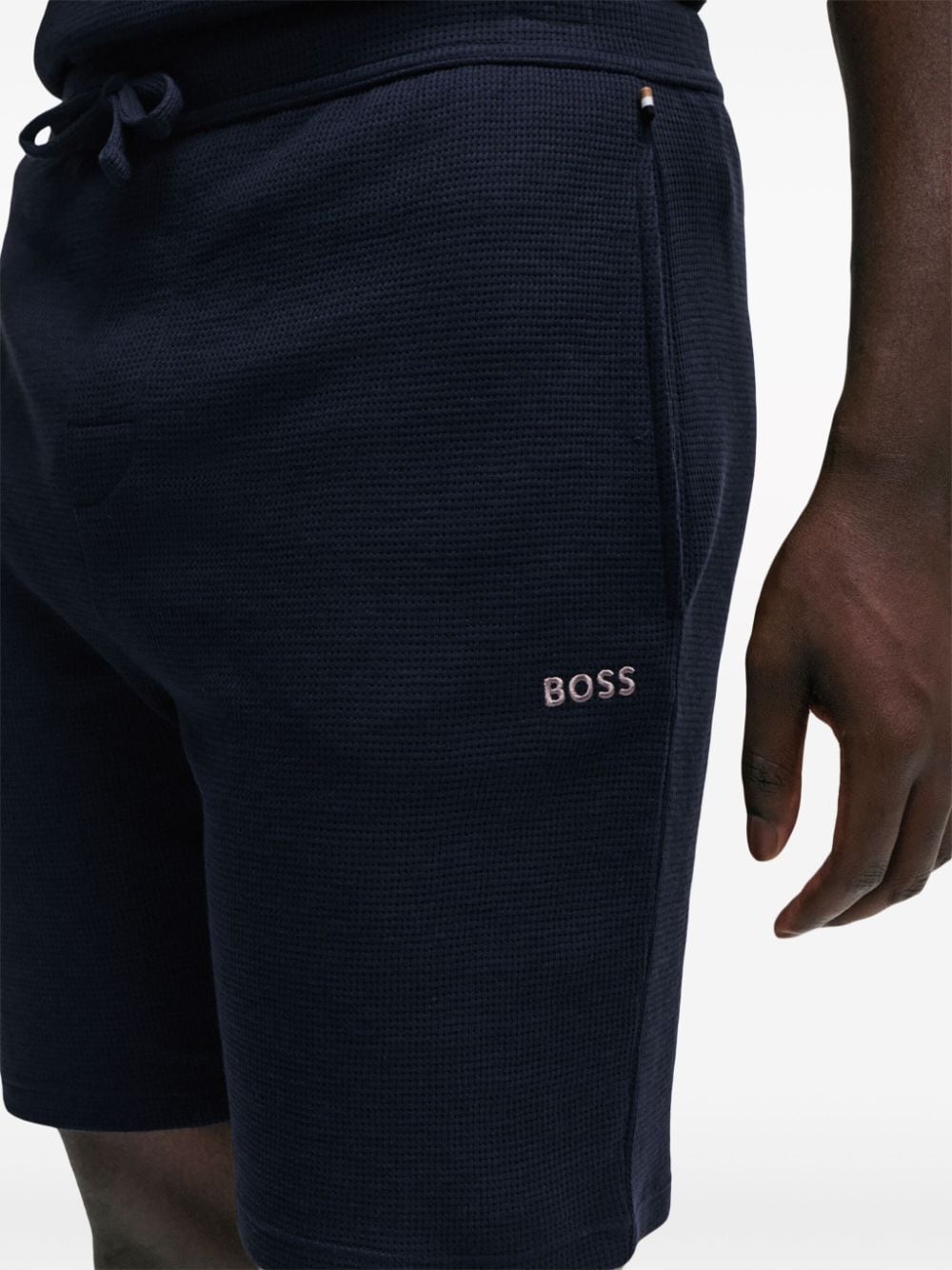 BOSS Shorts met geborduurd logo Blauw