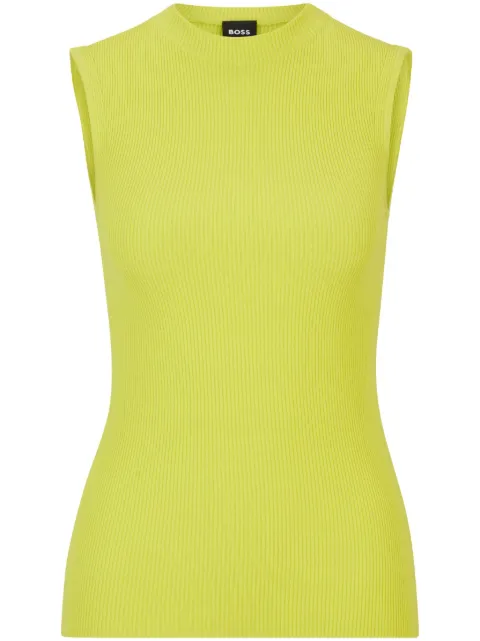 BOSS sleeveless fine-ribbed top