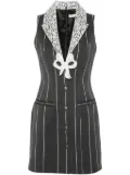 Alessandra Rich sleeveless pinstripe mini dress - Grey
