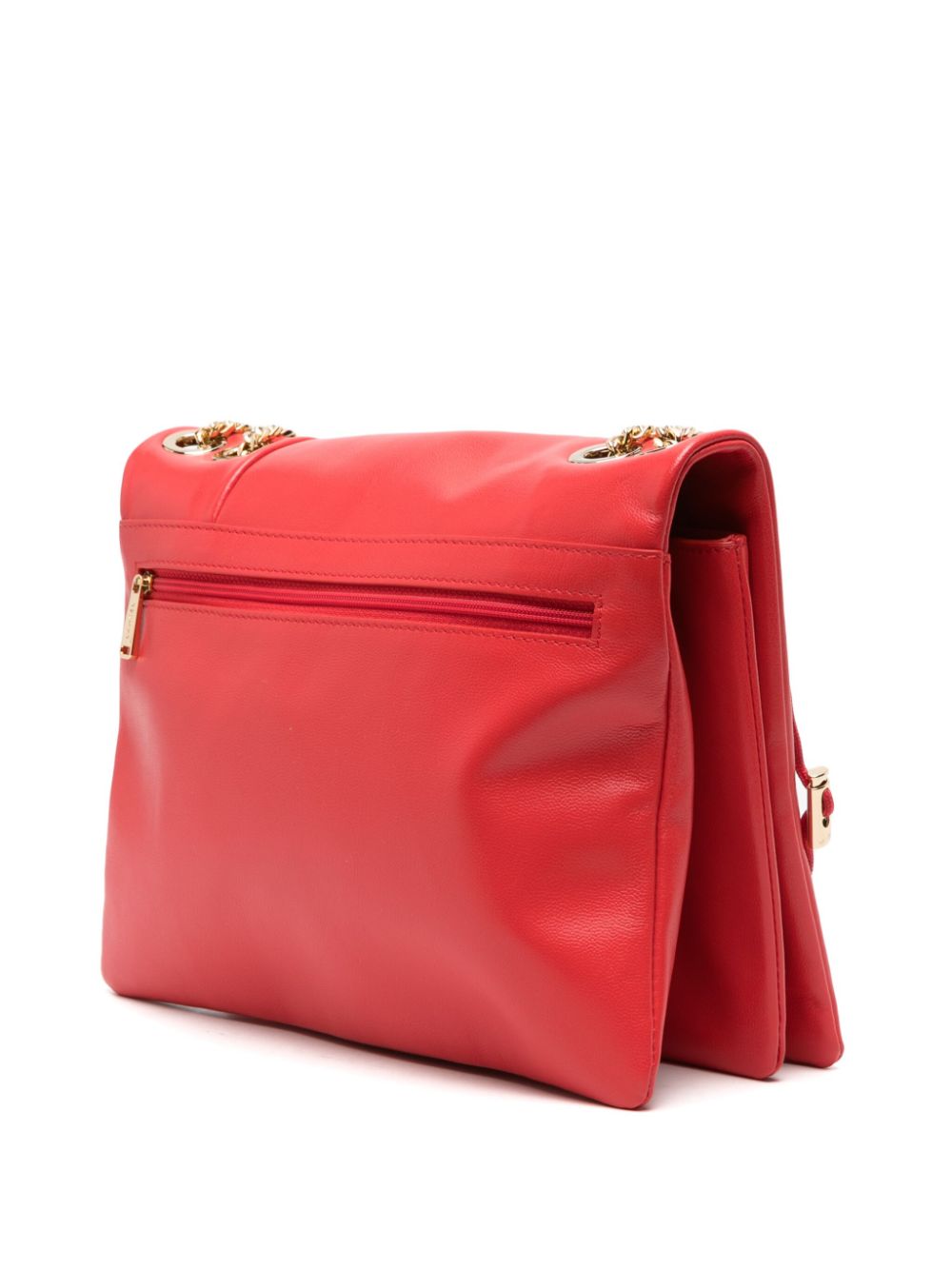Shop Lancel Logo-embossed Leather Shoulder Bag In Red