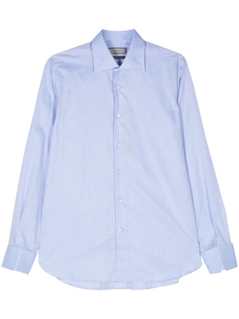 Canali striped poplin shirt