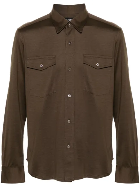 TOM FORD camisa con botones y efecto melange