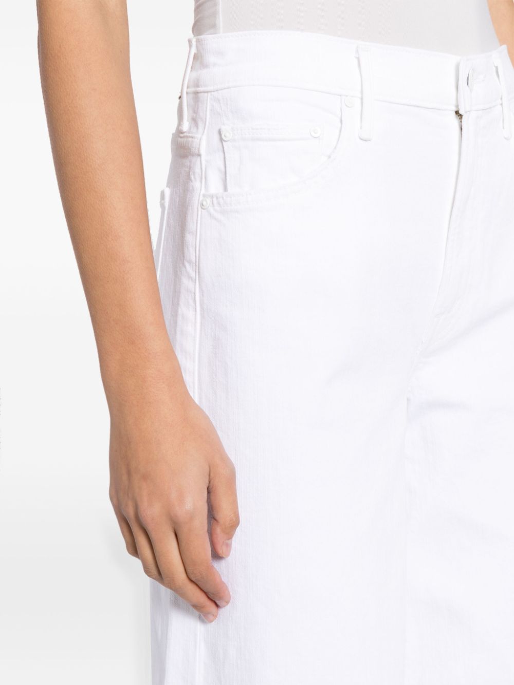 Shop Mother The Undercover Wide-leg Jeans In White