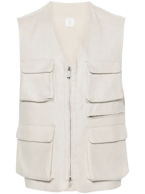 Eleventy V-neck linen vest 