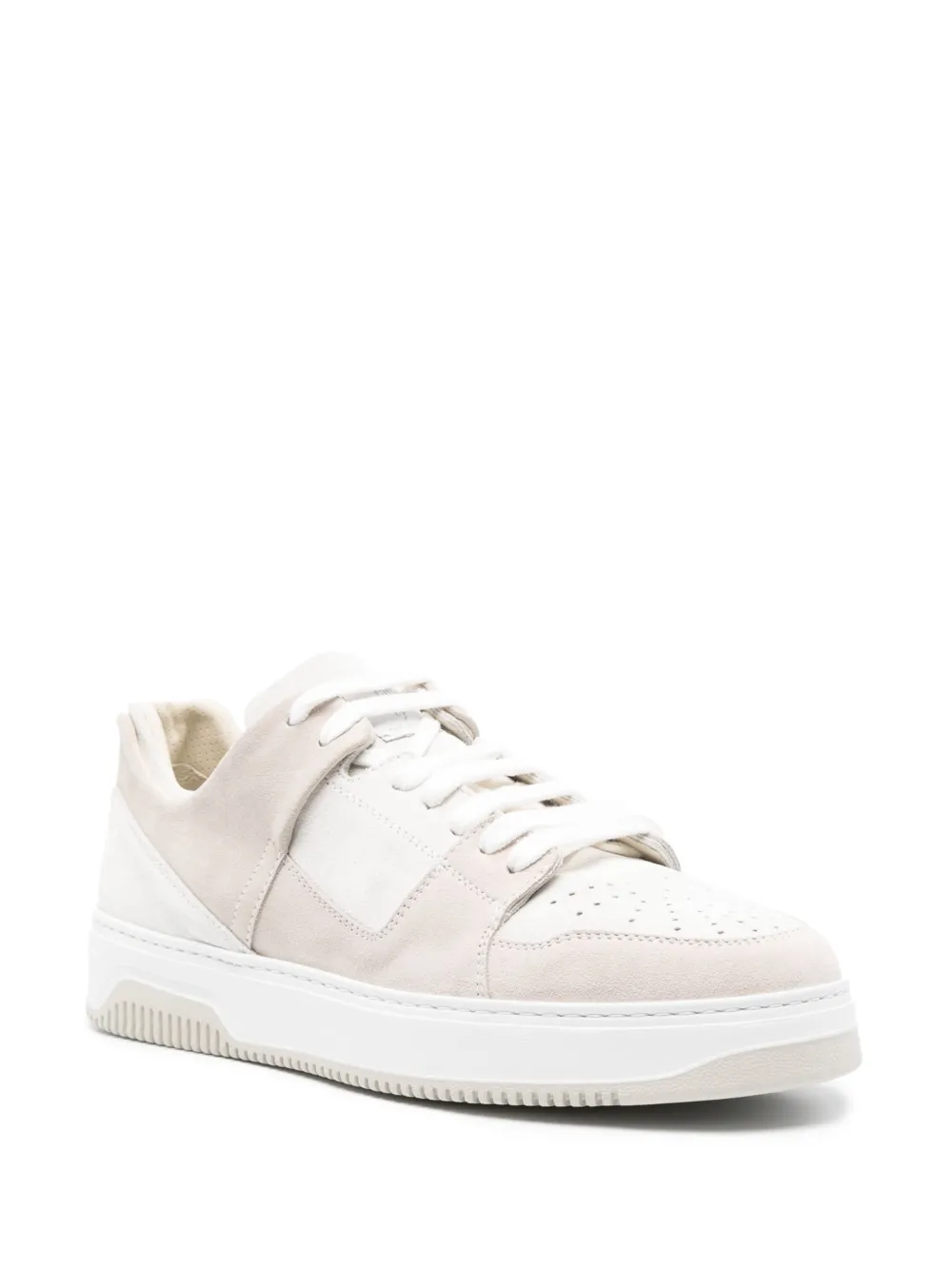 Shop Eleventy Suede Low-top Sneakers In Neutrals