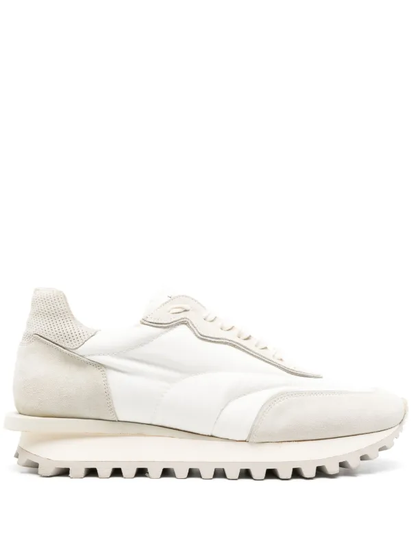 Eleventy Quilted Panelled Sneakers | White | FARFETCH display picture 3