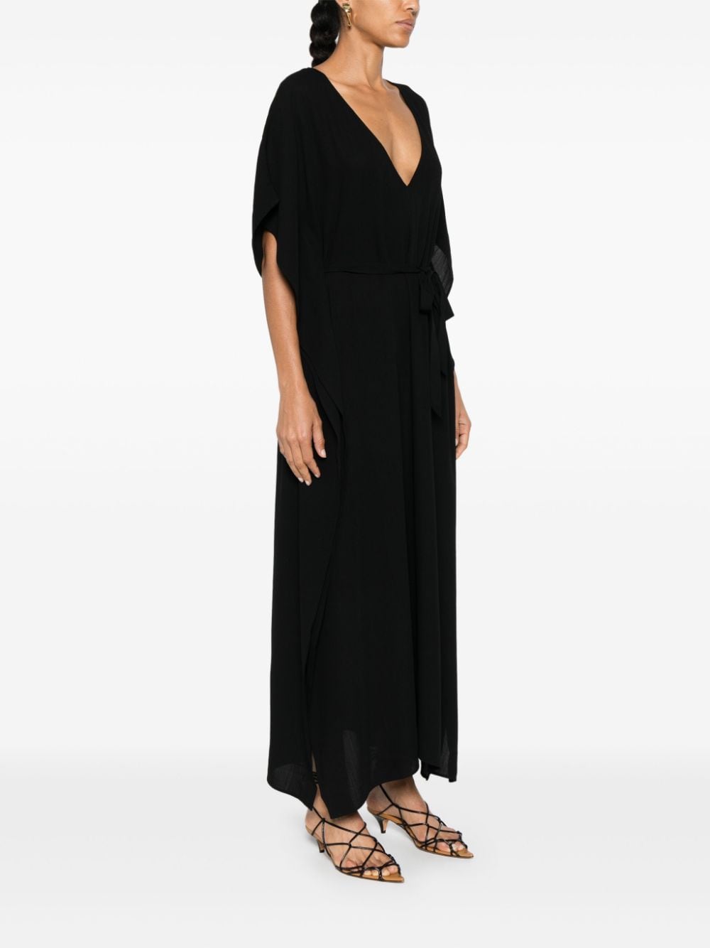 Shop Wardrobe.nyc Kaftan Midi Dress In Black