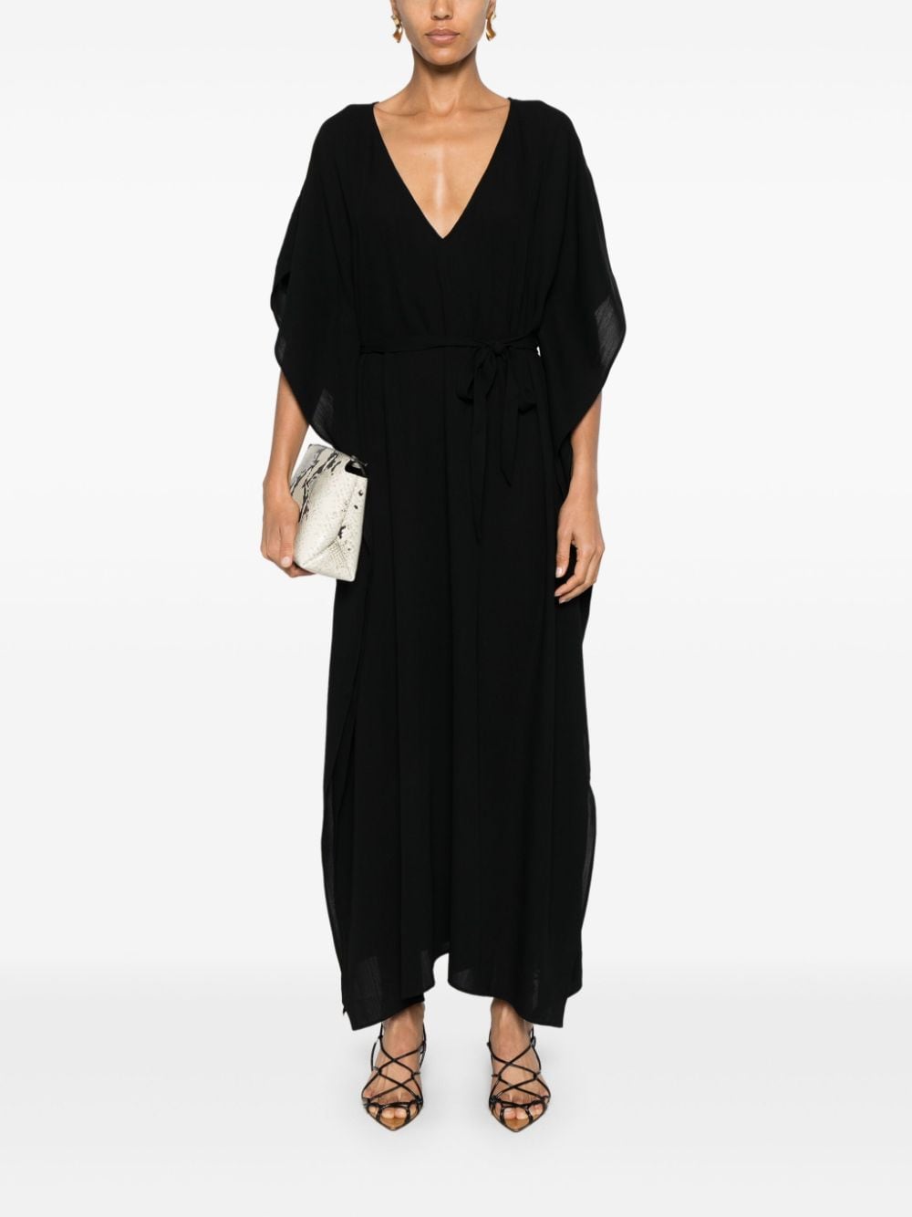 Shop Wardrobe.nyc Kaftan Midi Dress In Black