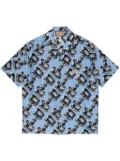 Gucci 3D Horsebit-print silk shirt - Blue