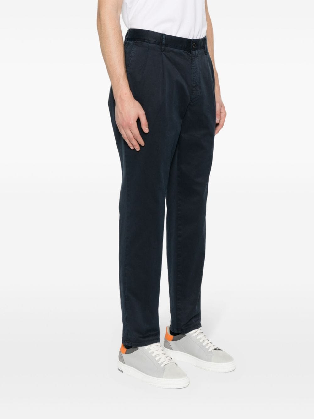 Shop Incotex Tapered Chino Trousers In Blue