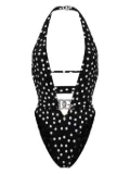 Dolce & Gabbana polka dot belted swimsuit - Black