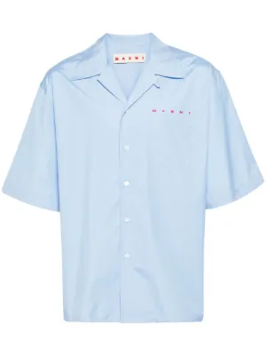 Marni short-sleeve Cotton Shirt | Blue | FARFETCH
