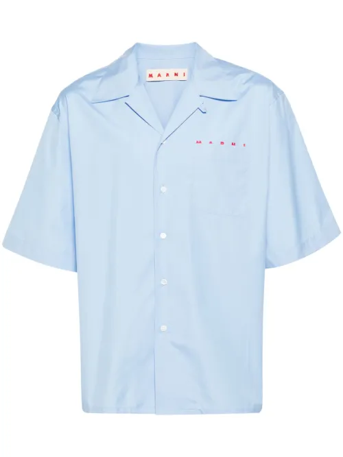 Chemise en popeline à logo imprimé - Marni - Modalova