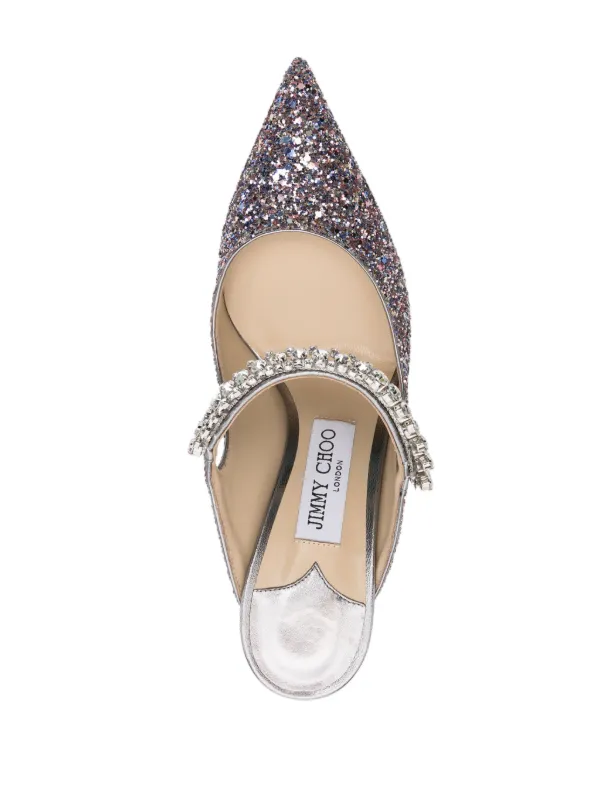 Jimmy Choo★BING100 ゴージャス クリスタルグリッター ミュール Jimmy Choo Bing 100mm Glitter Mules | Pink | FARFETCH CA