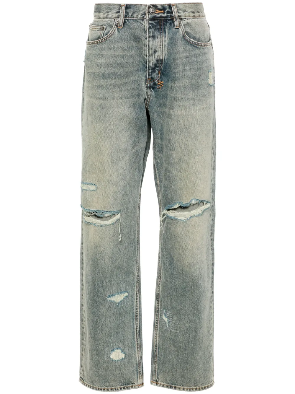 Shop Ksubi Anti K Throw Bak Trash Wide-leg Jeans In Blue