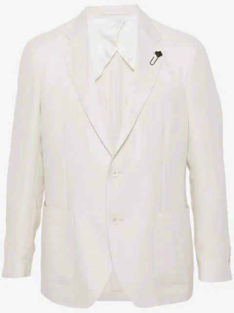 Lardini basket-weave single-breasted blazer