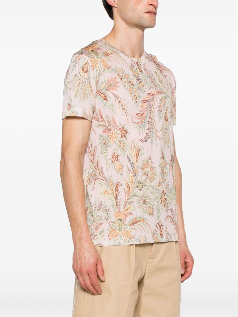 Shop Etro Paisley-print Lyocell T-shirt In Pink