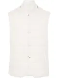 Eleventy baseball-collar textured gilet - Neutrals