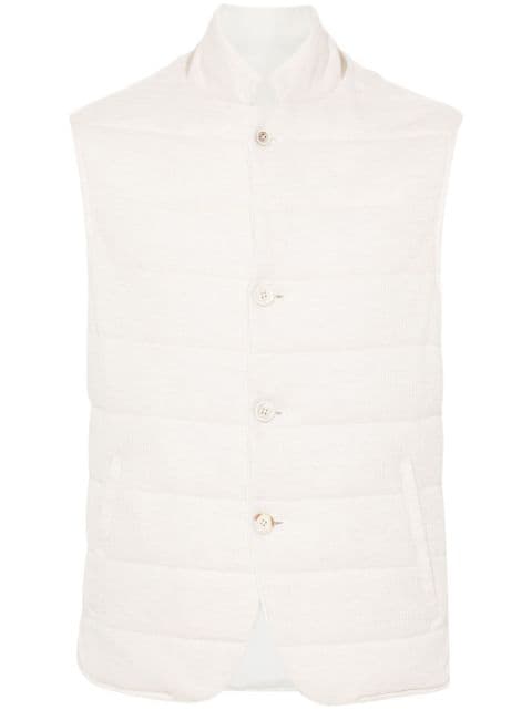 Eleventy baseball-collar textured gilet