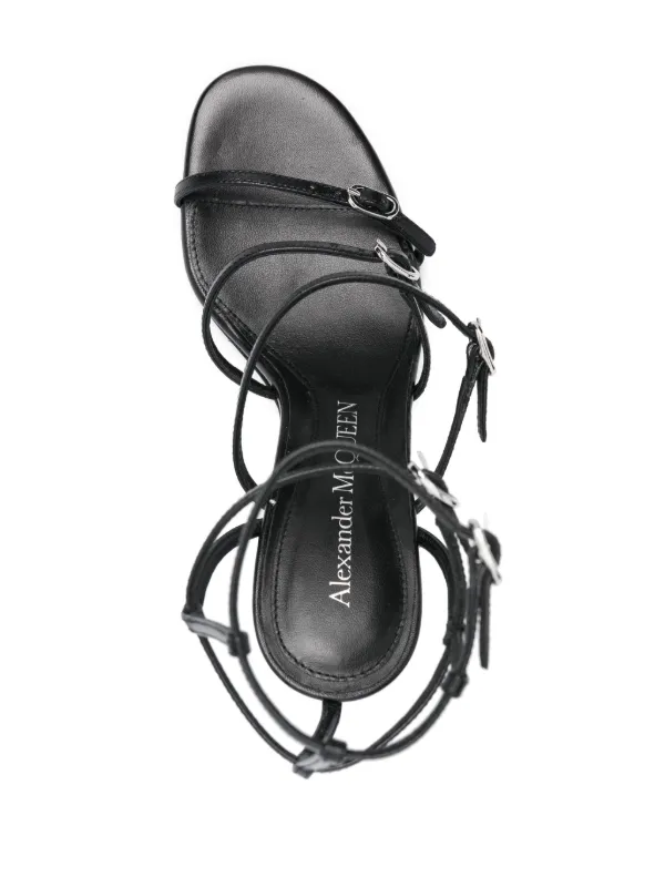 関税込み【ALEXANDER MCQUEEN】フリンジ付きレザーサンダル Alexander McQueen レザーサンダル | ブラック | FARFETCH JP