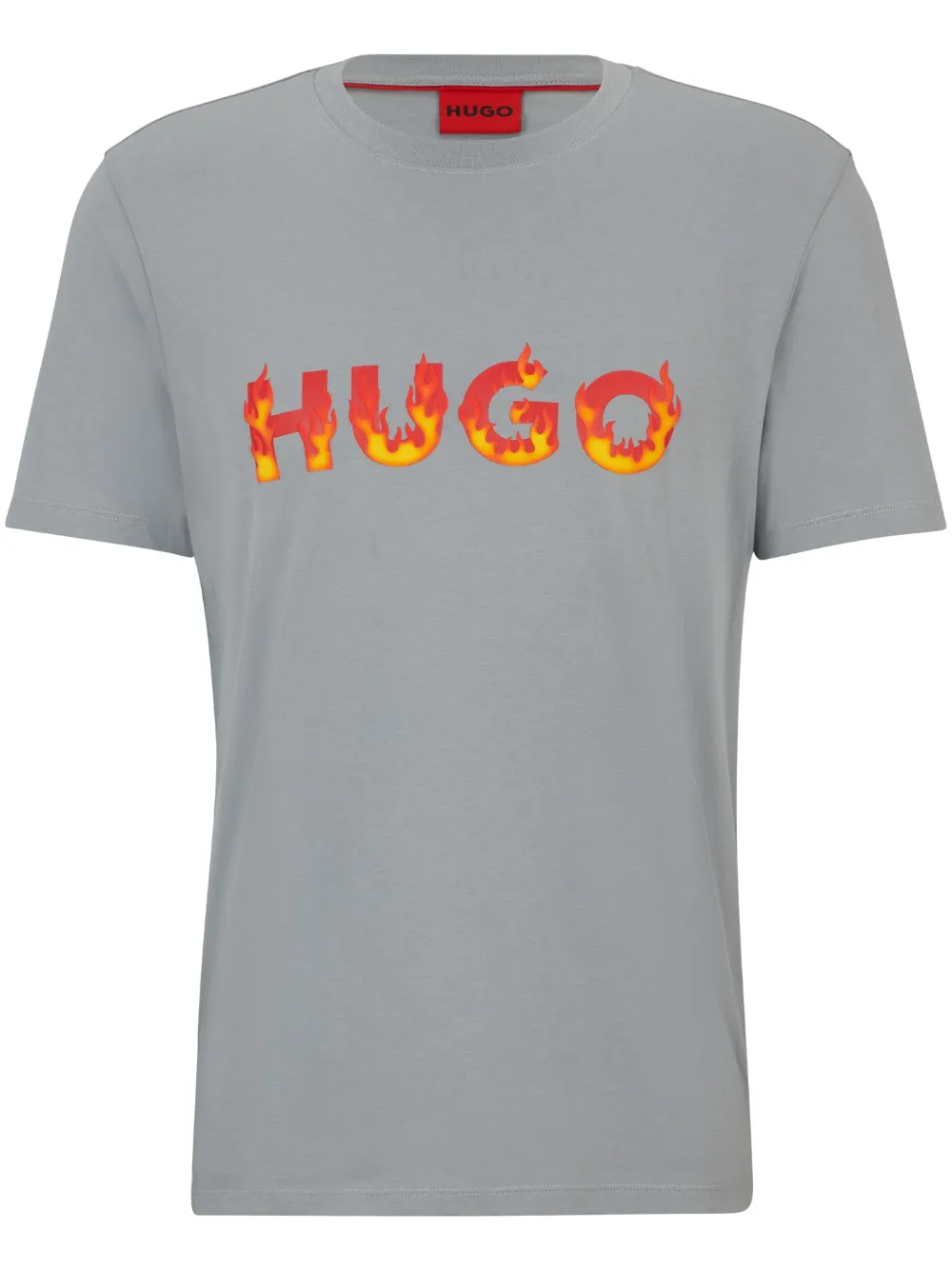HUGO Camiseta com estampa de logo | Cinza | Image 1