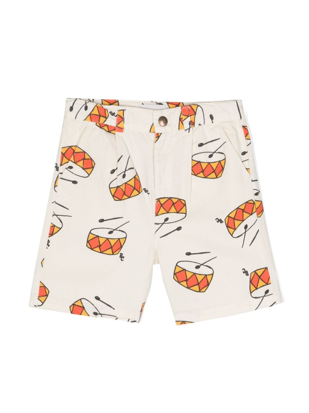 Bobo Choses Kids' Play The Drum Cotton Shorts In White
