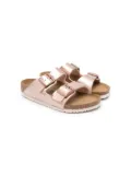 Birkenstock Kids Arizona metallic flip flops - Pink