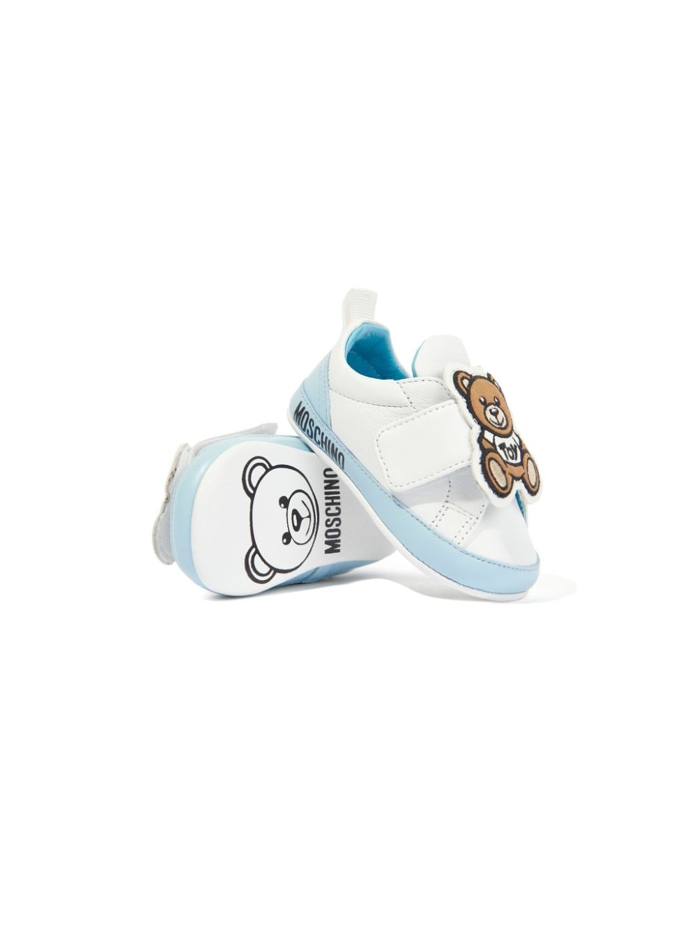 Moschino Kids Teddy Bear leren babyschoentjes - Wit