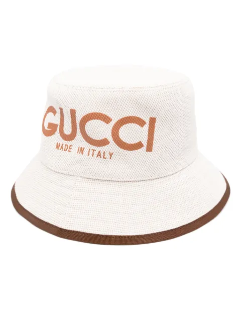 Gucci logo-print cotton bucket hat